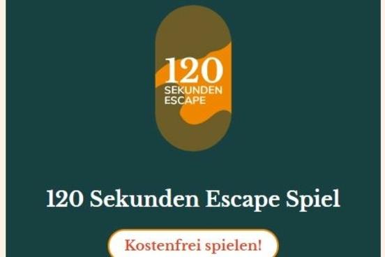 Schriftzug 120 Sekunden Escape Spiel